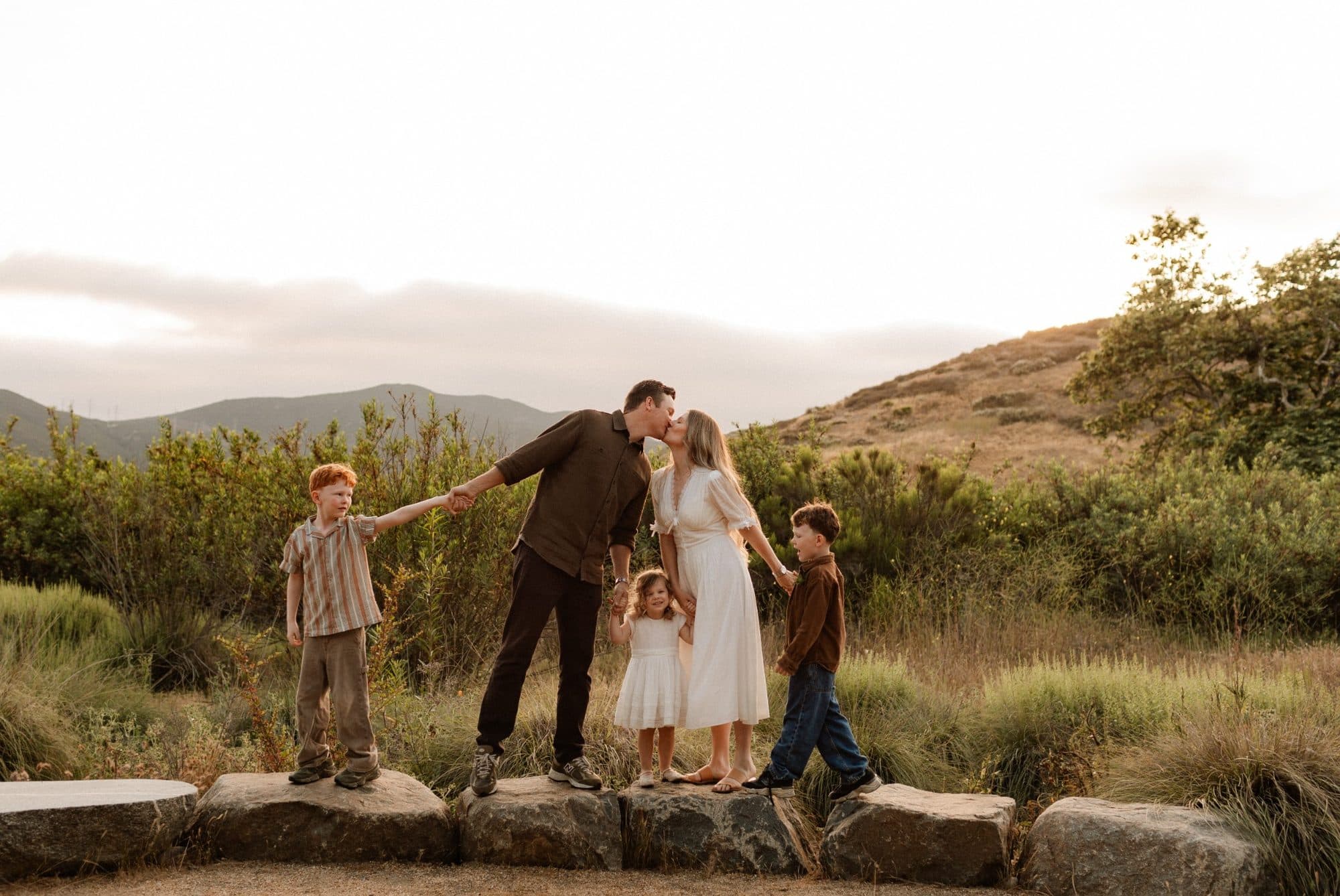 Golden hour family portrait session in San Diego
