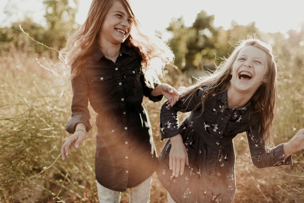 Family portrait session during golden hour in San Diego